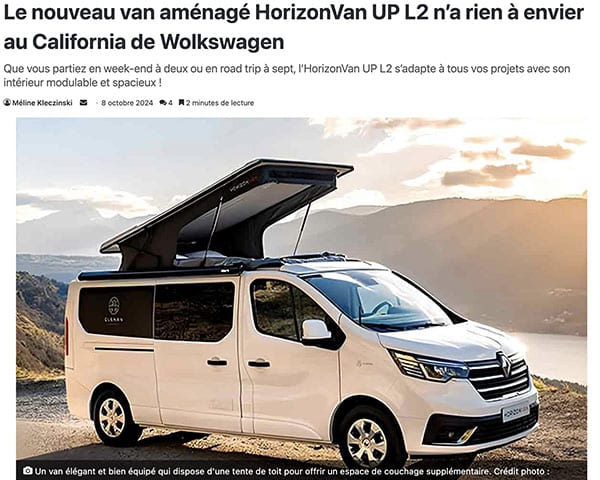 Le nouveau van aménagé HorizonVan UP L2 n’a rien à envier au California de Wolkswagen