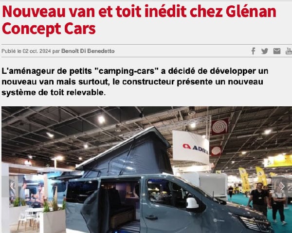 Nouveau van et toit inédit chez Glénan Concept Cars